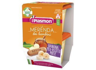 Plasmon la merenda dei bambini merende banana mela biscotto miele asettico 2 x 120 g